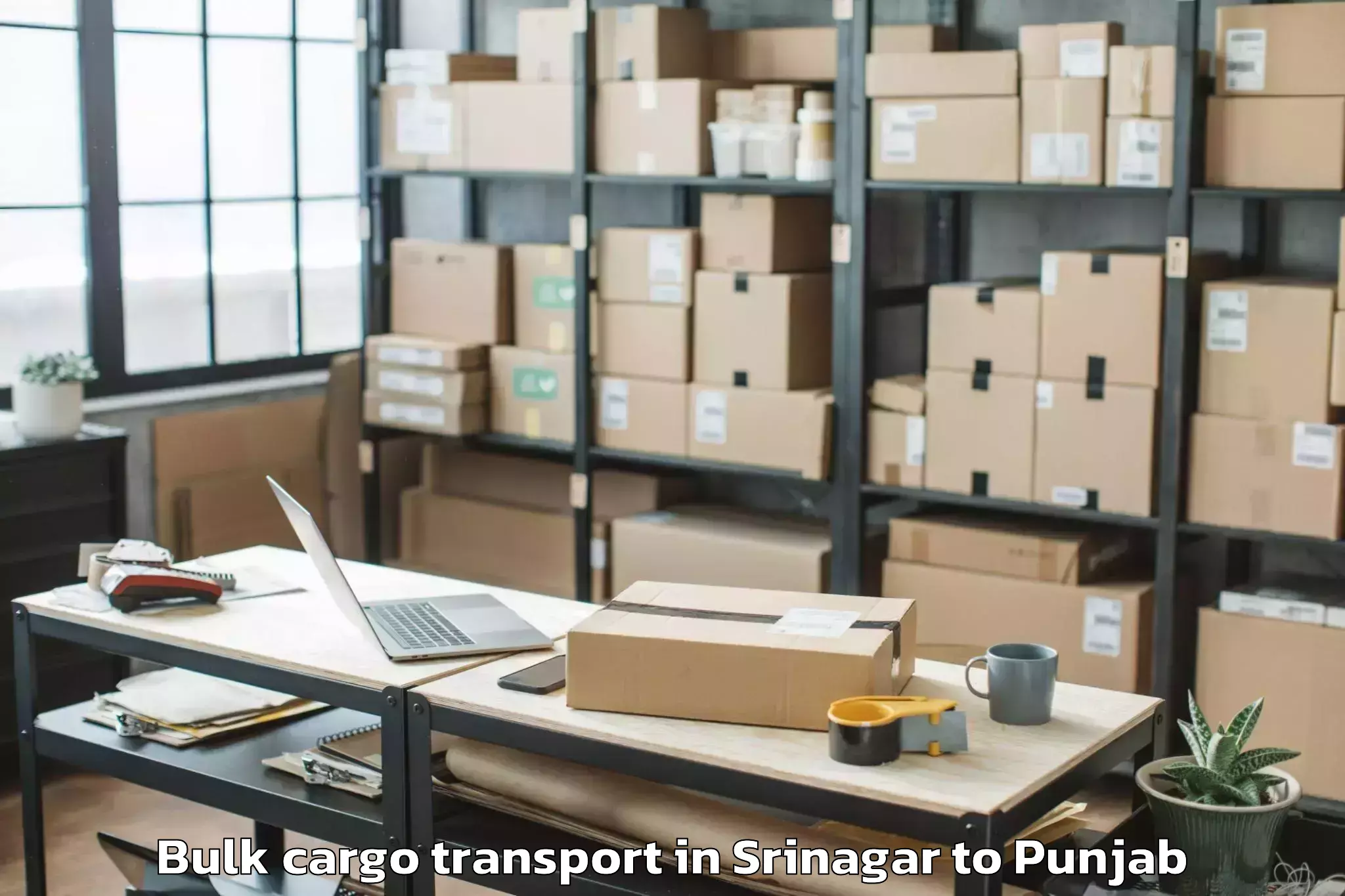 Book Srinagar to Sardulgarh Bulk Cargo Transport Online